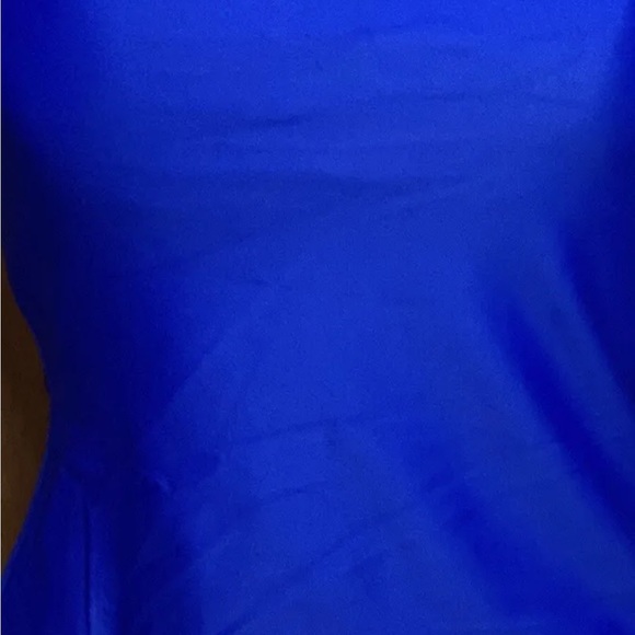 GSTQ Womens Athletic Tear Drop One Shoulder Top sz M Royal Blue - Picture 8 of 8